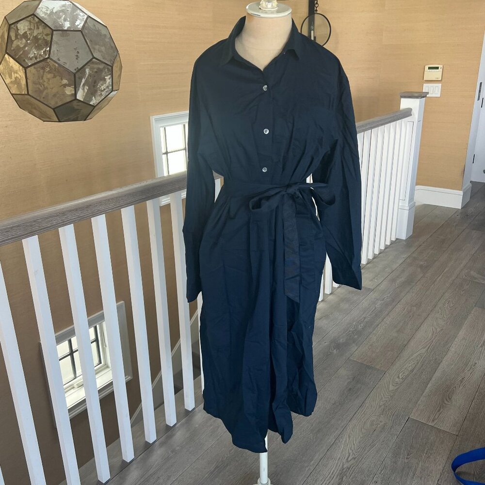 ATM navy short dress